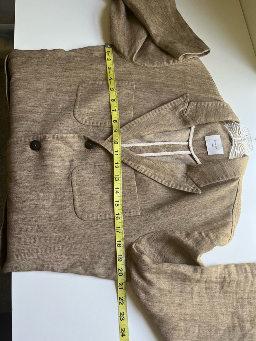 Billy Reid Cotton Linen Herringbone 3 Button Single Breasted Blazer Jacket 38R - Picture 9 of 12